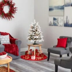 3ft. Pre-Lit Flocked North Carolina Fir Artificial Christmas Tree With Warm White Lights -Michaels Shop D256100S 6