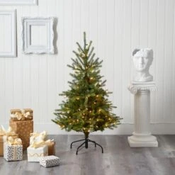 4ft. Pre-Lit North Carolina Spruce Artificial Christmas Tree, Clear LED Lights -Michaels Shop D256103S 5