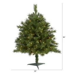 3ft. Pre-Lit Wyoming Mixed Pine Artificial Christmas Tree, Clear LED Lights -Michaels Shop D256132S 2