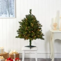 3ft. Pre-Lit Wyoming Mixed Pine Artificial Christmas Tree, Clear LED Lights -Michaels Shop D256132S 5