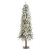 5ft. Pre-Lit Flocked Grand Alpine Artificial Christmas Tree, Clear LED Lights