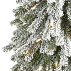 5ft. Pre-Lit Flocked Grand Alpine Artificial Christmas Tree, Clear LED Lights -Michaels Shop D256145S 3