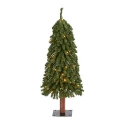 3ft. Pre-Lit Grand Alpine Artificial Christmas Tree, Clear LED Lights