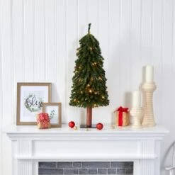 3ft. Pre-Lit Grand Alpine Artificial Christmas Tree, Clear LED Lights -Michaels Shop D256147S 5