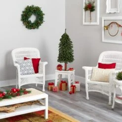 3ft. Pre-Lit Grand Alpine Artificial Christmas Tree, Clear LED Lights -Michaels Shop D256147S 7