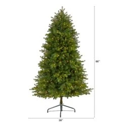 5.5ft. Pre-Lit Washington Fir Artificial Christmas Tree, Clear LED Lights -Michaels Shop D256149S 2