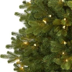 5.5ft. Pre-Lit Washington Fir Artificial Christmas Tree, Clear LED Lights -Michaels Shop D256149S 3