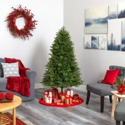 5.5ft. Pre-Lit Washington Fir Artificial Christmas Tree, Clear LED Lights -Michaels Shop D256149S 7