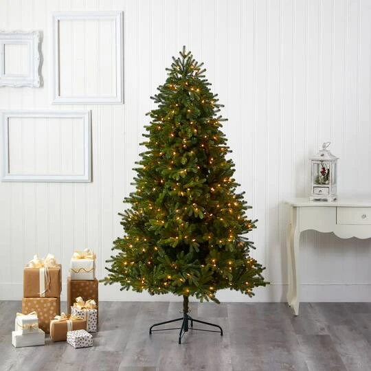 6.5ft. Pre-Lit Washington Fir Artificial Christmas Tree, Clear LED Lights 8 6.5ft. Pre-Lit Washington Fir Artificial Christmas Tree, Clear LED Lights - Image 6