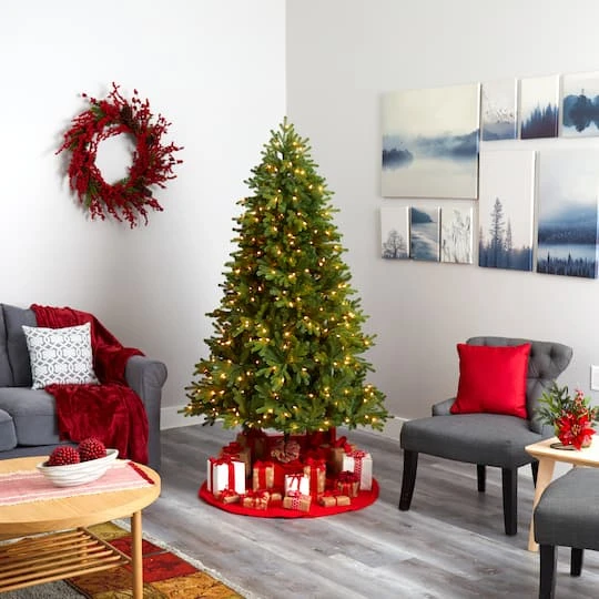 6.5ft. Pre-Lit Washington Fir Artificial Christmas Tree, Clear LED Lights 9 6.5ft. Pre-Lit Washington Fir Artificial Christmas Tree, Clear LED Lights - Image 7