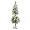 3ft. Pre-Lit Flocked Artificial Christmas Tree Topiary, Warm White LED Lights -Michaels Shop D256171S 1