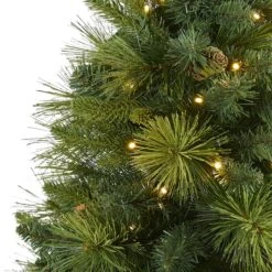 5ft. Pre-Lit North Carolina Mixed Pine Artificial Christmas Tree, Warm White LED Lights -Michaels Shop D256176S 3