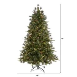 6ft. Pre-Lit Clermont Mixed Pine Artificial Christmas Tree, Clear LED Lights -Michaels Shop D256181S 2