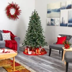 6ft. Pre-Lit Clermont Mixed Pine Artificial Christmas Tree, Clear LED Lights -Michaels Shop D256181S 7