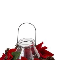 9" Red Poinsettia & Pinecone Candelabrum -Michaels Shop D292858S 6