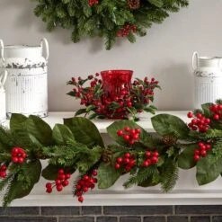 6.5" Red Holly Berry Candelabrum -Michaels Shop D292875S 14