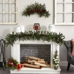 30" Green Pine & Pinecone Swag -Michaels Shop D292897S 12