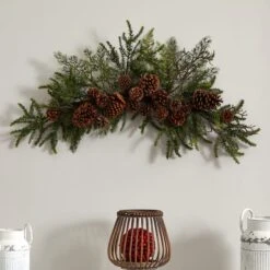 30" Green Pine & Pinecone Swag -Michaels Shop D292897S 13