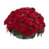 14" Red Poinsettia Plant In Stone Planter -Michaels Shop D292901S 1