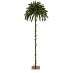 7ft. Pre-Lit Christmas Palm Tree, Warm White LED Lights
