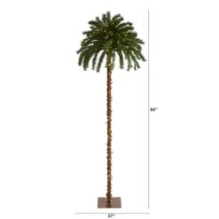 7ft. Pre-Lit Christmas Palm Tree, Warm White LED Lights -Michaels Shop D292903S 2