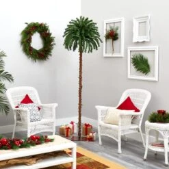 7ft. Pre-Lit Christmas Palm Tree, Warm White LED Lights -Michaels Shop D292903S 6