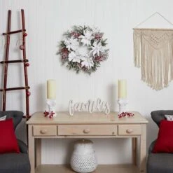 22" Snowed Magnolia & Berry Wreath -Michaels Shop D292934S 12