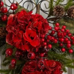 2.25ft. Christmas Hydrangea Teardrop Swag -Michaels Shop D292954S 14