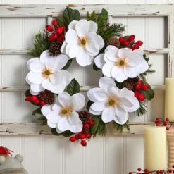 26" Magnolia, Pine & Berries Wreath -Michaels Shop D292956S 13