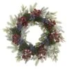 24" Pine & Cedar Wreath With Berries