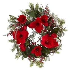 24" Red Amaryllis Wreath -Michaels Shop D293325S 11 1