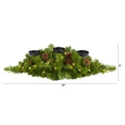 30" Pre-Lit Pine & Pinecone Triple Candelabrum -Michaels Shop D322271S 2
