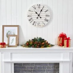 24" Pre-Lit Flocked & Glittered Pine & Pinecones Double Candelabrum -Michaels Shop D322282S 4