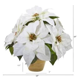 13" Poinsettia Arrangement In Ceramic Vase -Michaels Shop D322287S 2