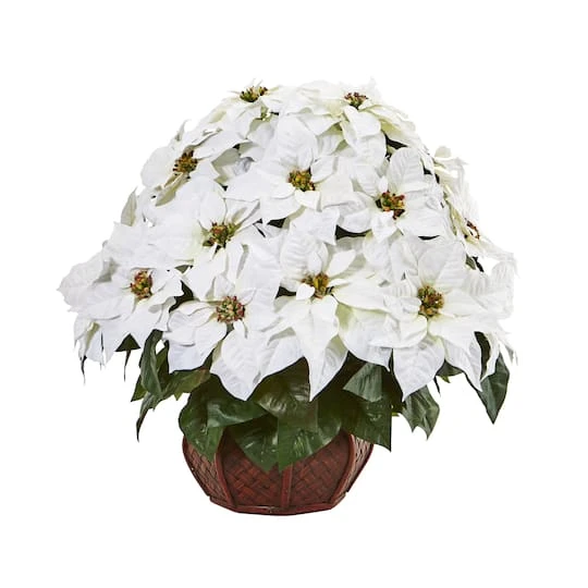 22" Poinsettia Arrangement In Decorative Planter 3 22" Poinsettia Arrangement In Decorative Planter
