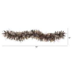 6ft. LED Flocked Pine & Pinecone Christmas Garland -Michaels Shop D322388S 2