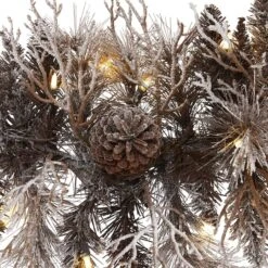 6ft. LED Flocked Pine & Pinecone Christmas Garland -Michaels Shop D322388S 3