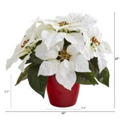 12" Potted White Poinsettia Set -Michaels Shop D322502S 12