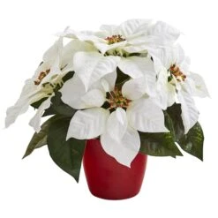 12" Potted White Poinsettia Set -Michaels Shop D322502S 13