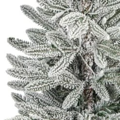 3.5ft. Pre-Lit Flocked Manchester Spruce Christmas Tree In White Planter -Michaels Shop D322561S 5