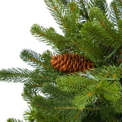 3.5ft. Pre-Lit Yukon Mountain Fir Artificial Christmas Tree In Red Planter, Clear Lights -Michaels Shop D322642S 5