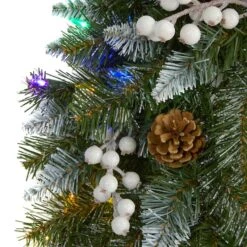 24" LED Snow Tipped Pinecone & White Berry Wreath -Michaels Shop D322815S 3