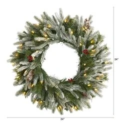 24" LED Snowed Pinecone Christmas Wreath -Michaels Shop D322841S 2
