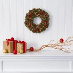 15in. Holiday Wreath With Pine Cones & Ornaments -Michaels Shop D322843S 3
