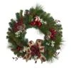 24in. Christmas Pine, Pinecone & Ornaments Wreath -Michaels Shop D322847S 1