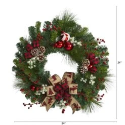 24in. Christmas Pine, Pinecone & Ornaments Wreath -Michaels Shop D322847S 2