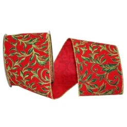 JAM Paper 4" X 10yd. Wired Holiday Ribbon -Michaels Shop D340989S 1 1