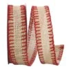 JAM Paper 1.5" X 10yd. Natural & Red Stitched Burlap Wired Ribbon -Michaels Shop D341108S 1