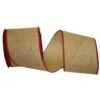 JAM Paper 4" X 10yd. Natural Burlap With Red Wired Edge Ribbon -Michaels Shop D341112S 1