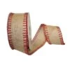 JAM Paper 2.5" X 10yd. Natural & Red Stitched Burlap Wired Ribbon -Michaels Shop D341113S 1